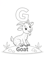 minimalist black outline illustration of a goat fo